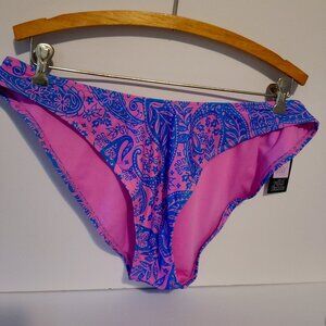 WILD FABLE WOMEN'S PAISLEY PRINT LOW-RISE CHEEKY HIGH LEG BIKINI BOTTOM XL(16)